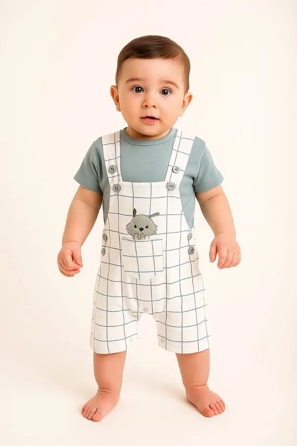 White_Cotton_Polka_Print_Dungaree_For_Baby_Boys_&_Girls