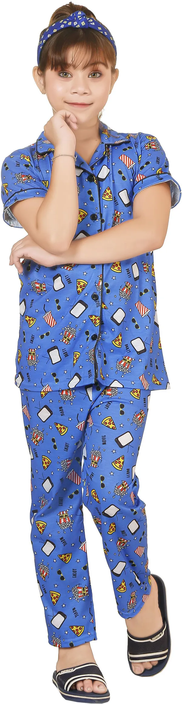 Blue_Cotton_Printed_Nightwear_For_Girls