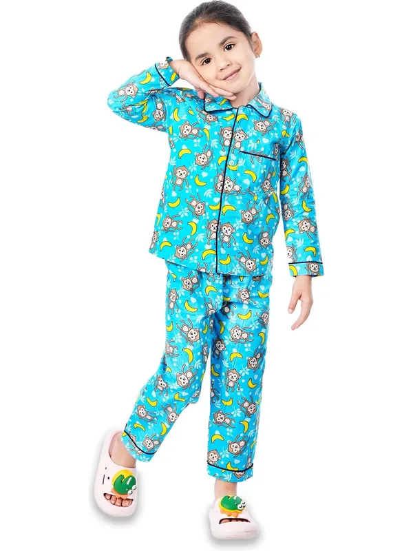 Blue_Cotton_Printed_Nightwear_For_Girls