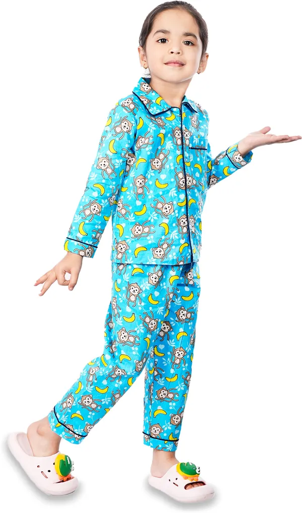 Blue_Cotton_Printed_Nightwear_For_Girls