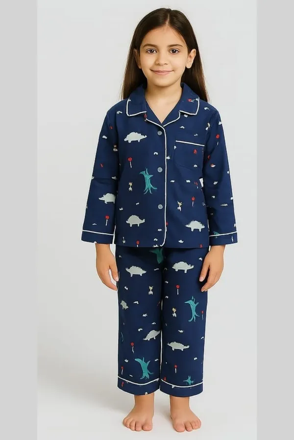 Dark_Blue_Cotton_Printed_Nightwear_For_Girls