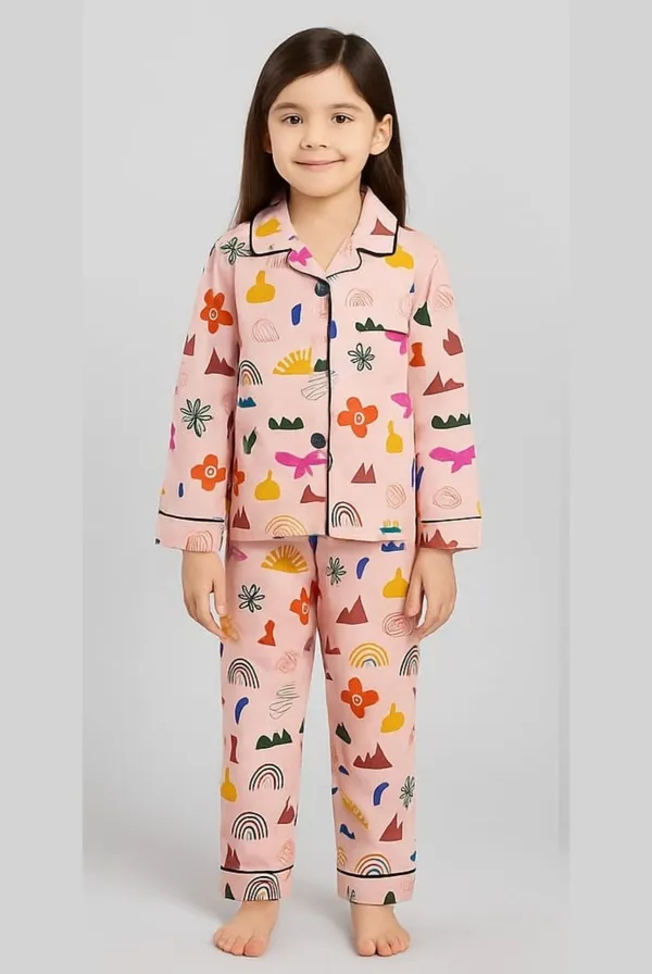 Multicolor_Cotton_Printed_Nightwear_For_Girls