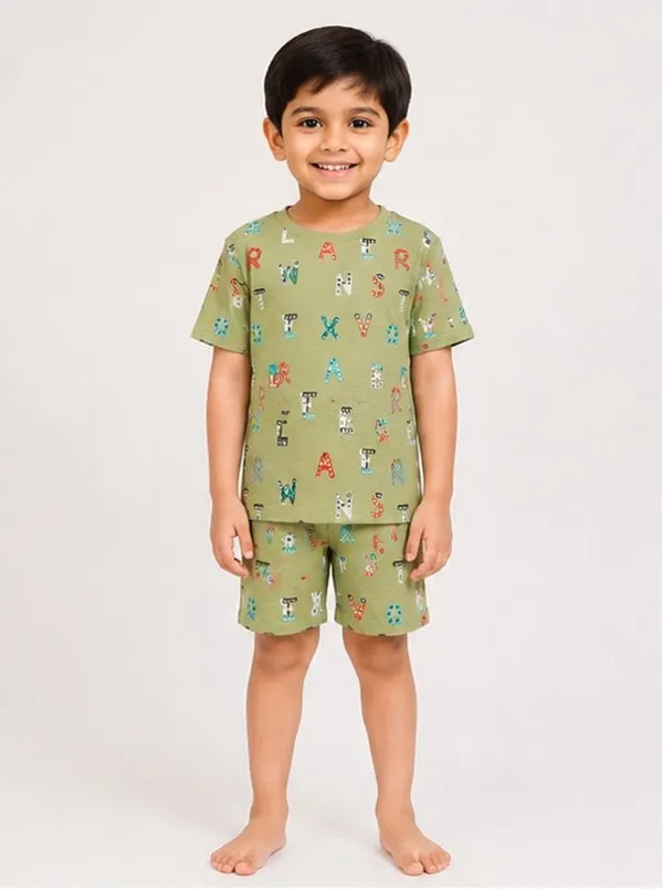 Green_Cotton_Printed_Half_Sleeve_Nightwear_For_Boys_Pack_Of_2