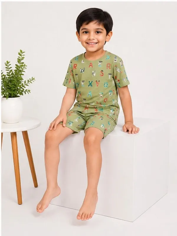Green_Cotton_Printed_Half_Sleeve_Nightwear_For_Boys_Pack_Of_2