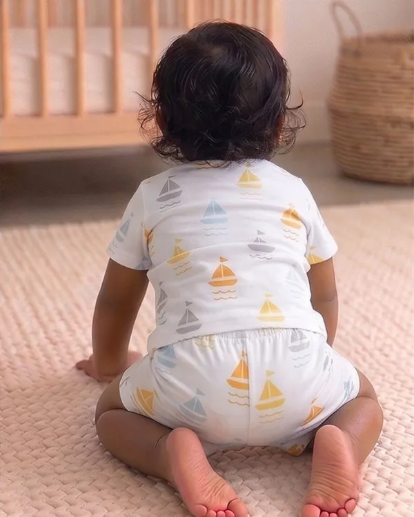 White_Cotton_Relaxed_Fit_Printed_Nightwear_For_Baby_Boys/Girls