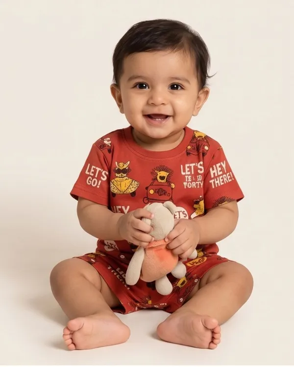 Red_Cotton_Printed_Nightwear_For_Baby_Boys_And_Girls
