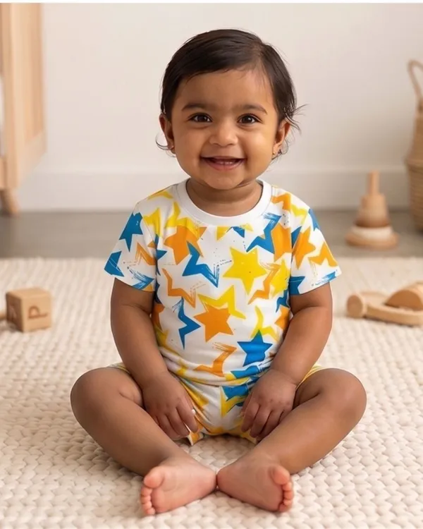 White_Cotton_Relaxed_Fit_Printed_Nightwear_For_Baby_Boys/Girls
