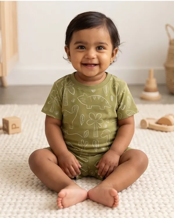 Green_Cotton_Relaxed_Fit_Printed_Nightwear_For_Baby_Boys/Girls