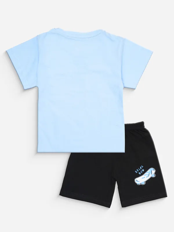 Light_Blue_Cotton_Casual_T-Shirt_Shorts_Set_For_Boys_Pack_Of_2