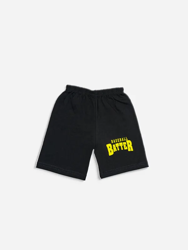 Yellow_Cotton_Casual_T-Shirt_Shorts_Set_For_Baby_Boys/Girls_Pack_Of_2