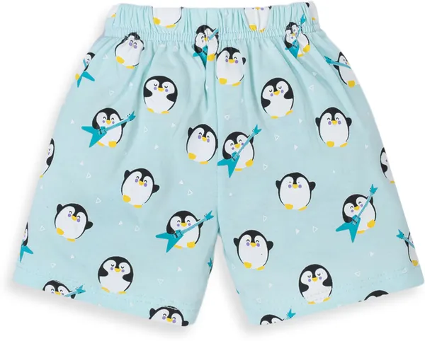 Light_Blue_Cotton_Printed_T-Shirt_Shorts_Set_For_Baby_Boys/Girls