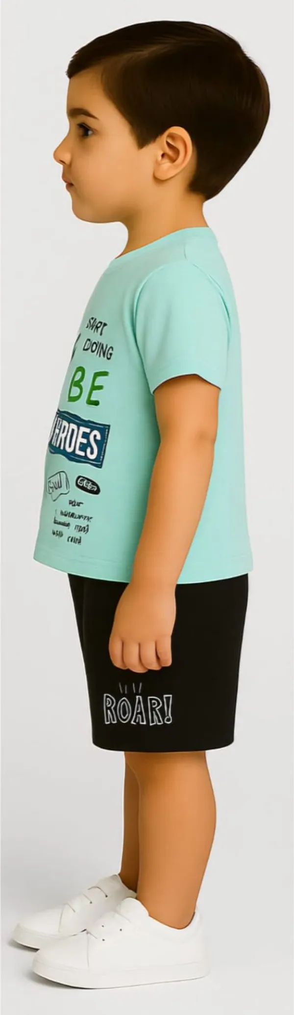 Light_Blue_Cotton_Casual_T-Shirt_Shorts_Set_For_Baby_Boys/Girls_Pack_Of_2