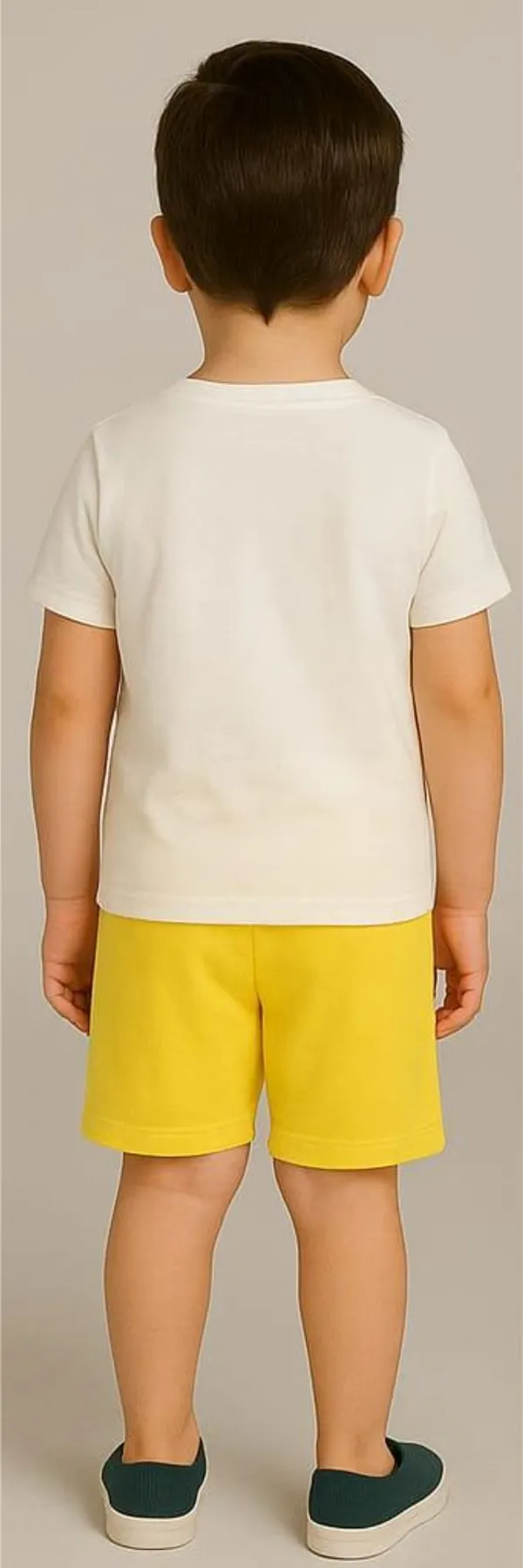 White_Cotton_Casual_T-Shirt_Shorts_Set_For_Baby_Boys/Girls_Pack_Of_2
