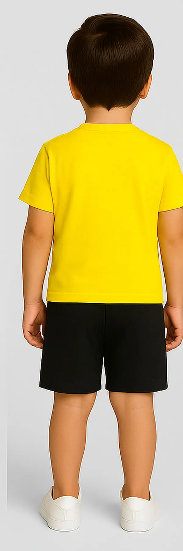 Yellow_Cotton_Casual_T-Shirt_Shorts_Set_For_Baby_Boys/Girls_Pack_Of_2