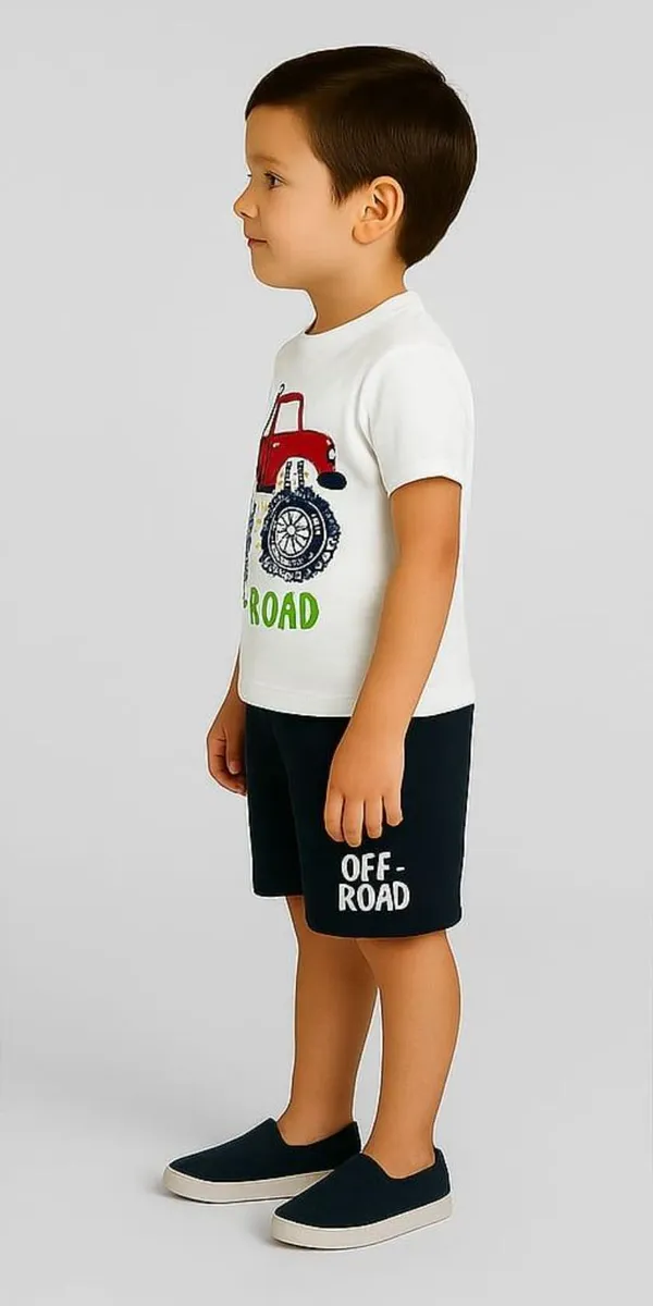 White_Cotton_Casual_T-Shirt_Shorts_Set_For_Baby_Boys/Girls_Pack_Of_2