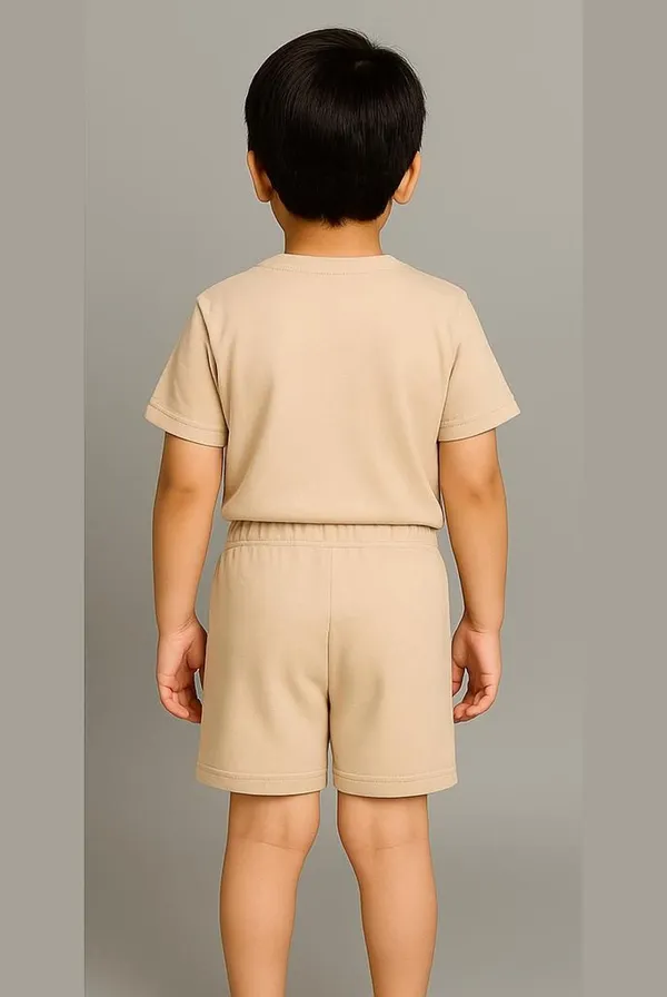 Beige_Cotton_Regular_Fit_Shirt_Shorts_For_Boys