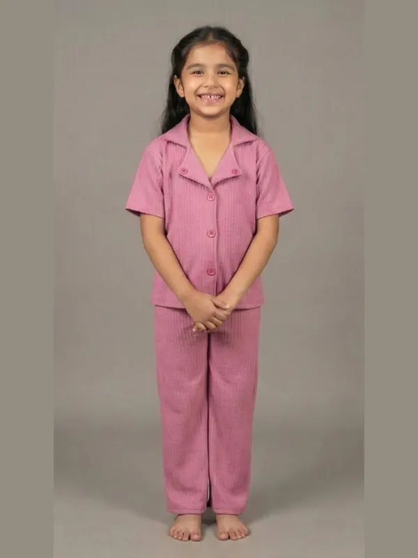 Pink_Cotton_Co-Ord_Shirt_Pant_Set_For_Girls