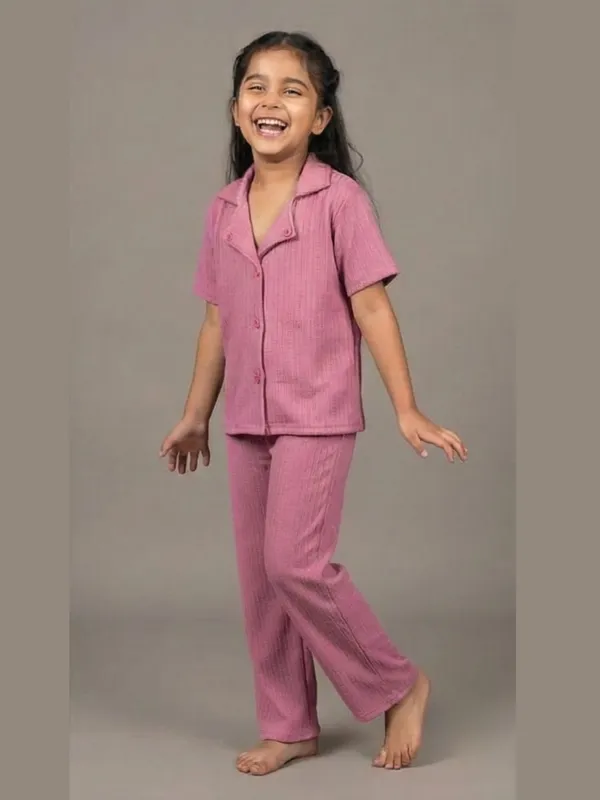 Pink_Cotton_Co-Ord_Shirt_Pant_Set_For_Girls