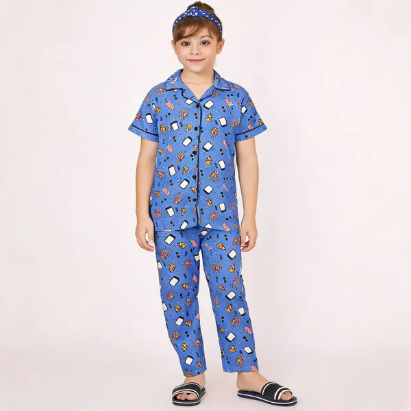 Blue_Cotton_Printed_Nightwear_For_Girls