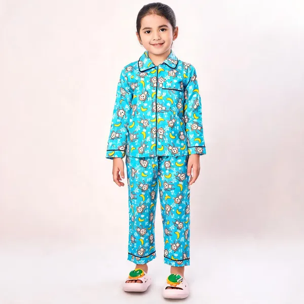 Blue_Cotton_Printed_Nightwear_For_Girls