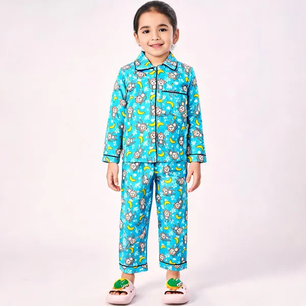 Blue_Cotton_Printed_Nightwear_For_Girls