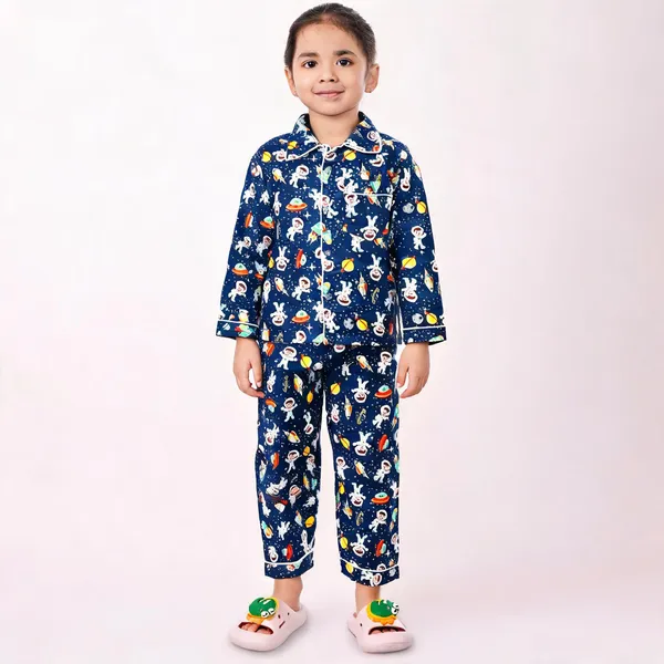 Dark_Blue_Cotton_Printed_Nightwear_For_Girls