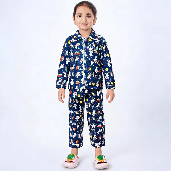 Dark_Blue_Cotton_Printed_Nightwear_For_Girls
