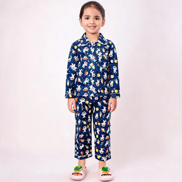 Dark_Blue_Cotton_Printed_Nightwear_For_Girls
