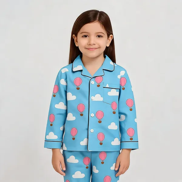 Blue_Cotton_Printed_Nightwear_For_Girls