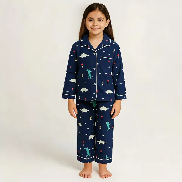 Dark_Blue_Cotton_Printed_Nightwear_For_Girls