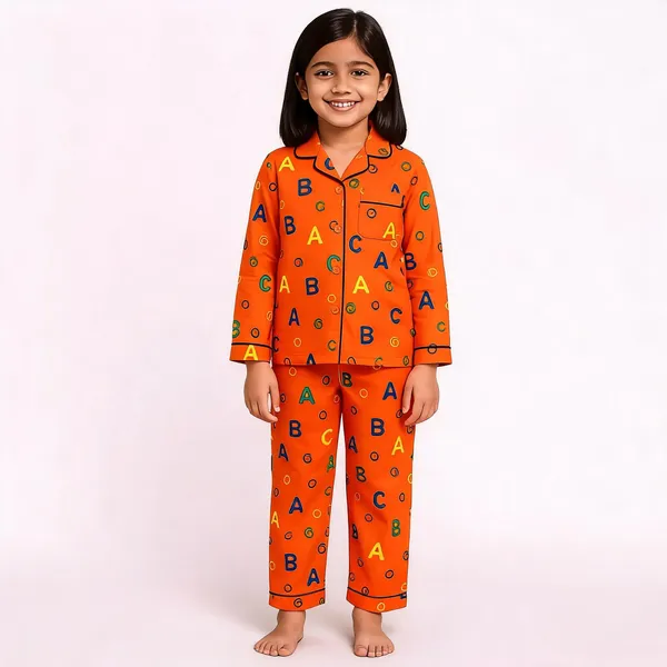 Orange_Cotton_Printed_Full_Sleeve_Nightwear_For_Girls