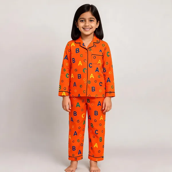 Orange_Cotton_Printed_Nightwear_For_Girls