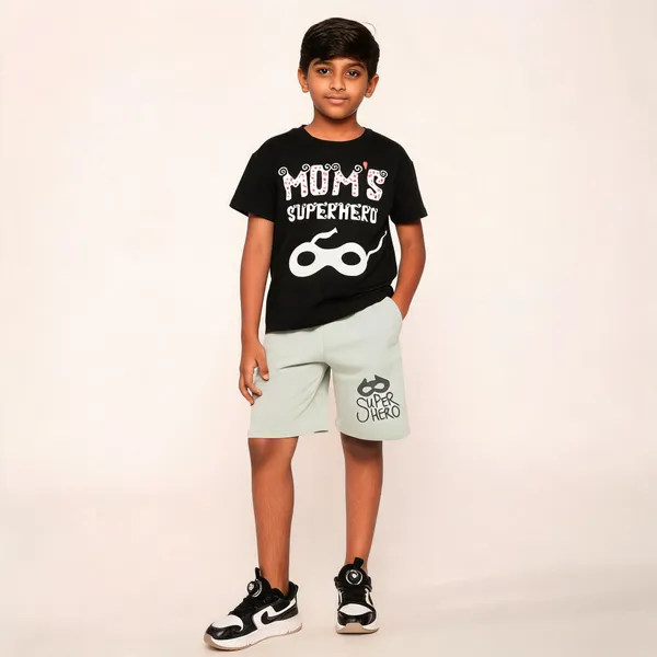 Black_Cotton_Printed_T-Shirt_Shorts_Set_For_Boys_Pack_Of_2