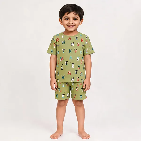 Green_Cotton_Printed_Half_Sleeve_Nightwear_For_Boys_Pack_Of_2
