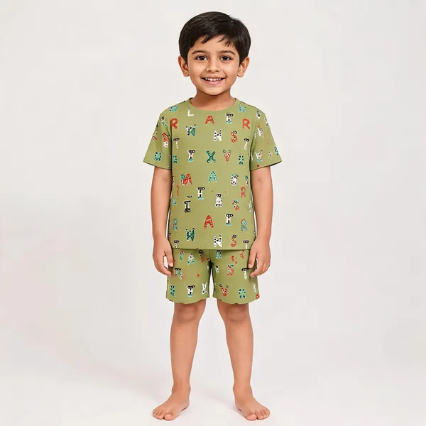 Green_Cotton_Printed_Half_Sleeve_Nightwear_For_Boys_Pack_Of_2