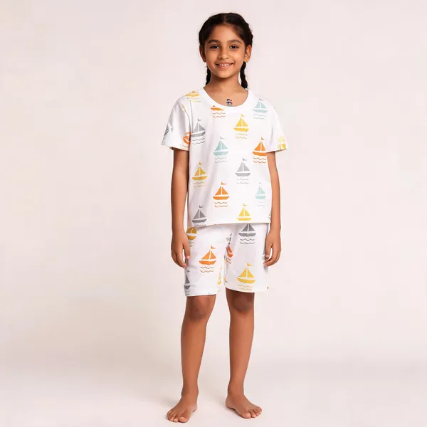 White_Cotton_Printed_Shirt_Shorts_Set_For_Baby_Boys_&_Girls