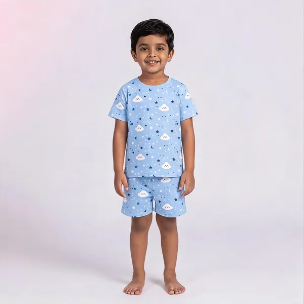 Blue_Cotton_Casual_T-Shirt_Shorts_Set_For_Boys_Pack_Of_2