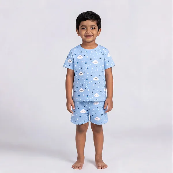 Blue_Cotton_Casual_T-Shirt_Shorts_Set_For_Boys_Pack_Of_2