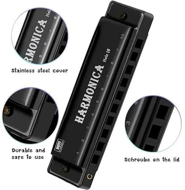 Black_10_Hole_Harmonica_With_Protective_Case