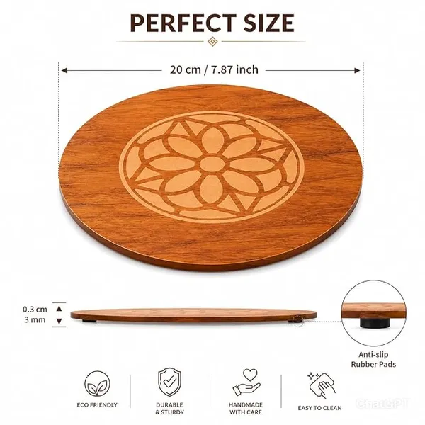 Wood_Floral_Engraved_Trivet_And_Coaster_Set