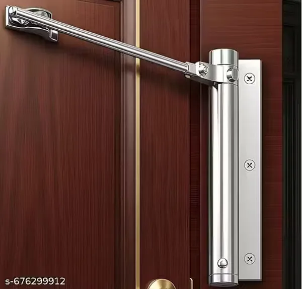Silver_Surface_Mounted_Door_Closer_With_Installation_Kit