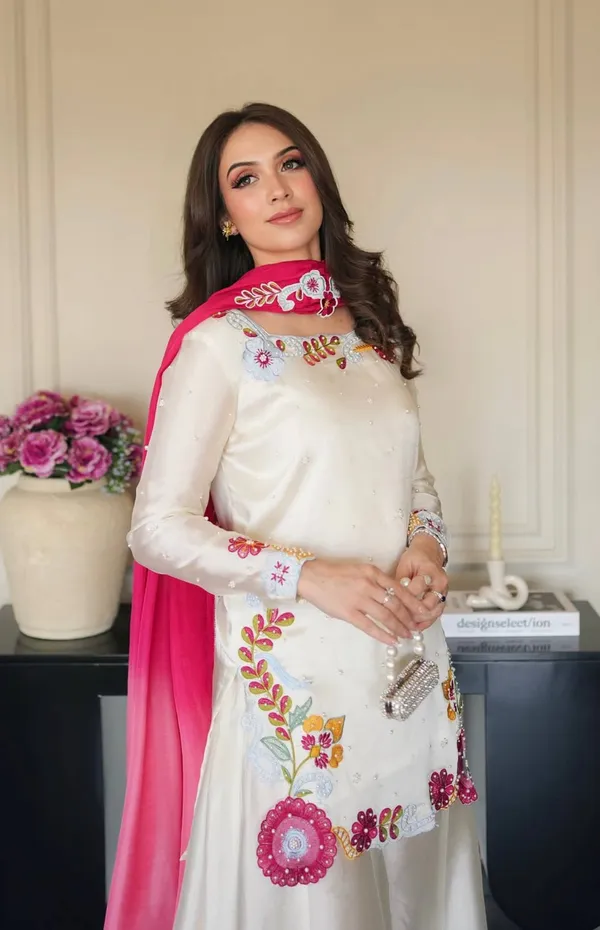 White_Silk_Straight_Embroidered_Kurta_Palazzo_Dupatta_Set_For_Women
