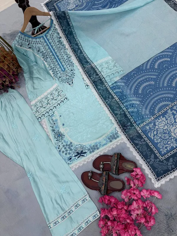 Aqua_Floral_Embroidered_Kurta_Set_for_Women