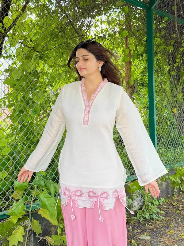 White_And_Pink_Cotton_Straight_Embroidered_Kurta_Palazzo_Set_For_Women