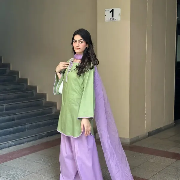 Green_Crepe_Silk_Flared_Sleeve_Kurta_Set_For_Women