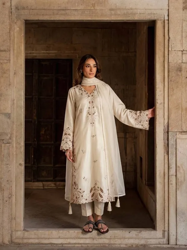 White_Cotton_Silk_Straight_Embroidered_Kurta_Pants_Dupatta_Set_For_Women