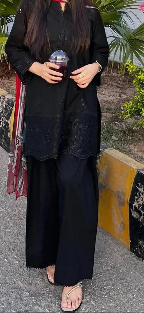 Black_Rayon_Straight_Embroidered_Kurta_Palazzo_Dupatta_Set_For_Women