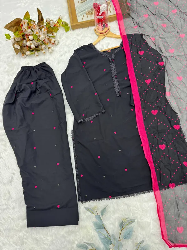 Launching_New_Designer_Party_Wear_&_festival_Look_Roaman_Silk_Top_Plazzo_&_Dupatta_Set