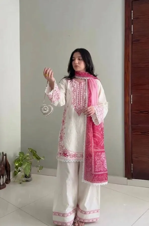 White_Rayon_Straight_Floral_Embroidered_Kurta_Bottom_Dupatta_Set_For_Women