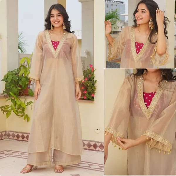 Brown_Tissue_Salsa_Embroidered_Kurta_Set_For_Women